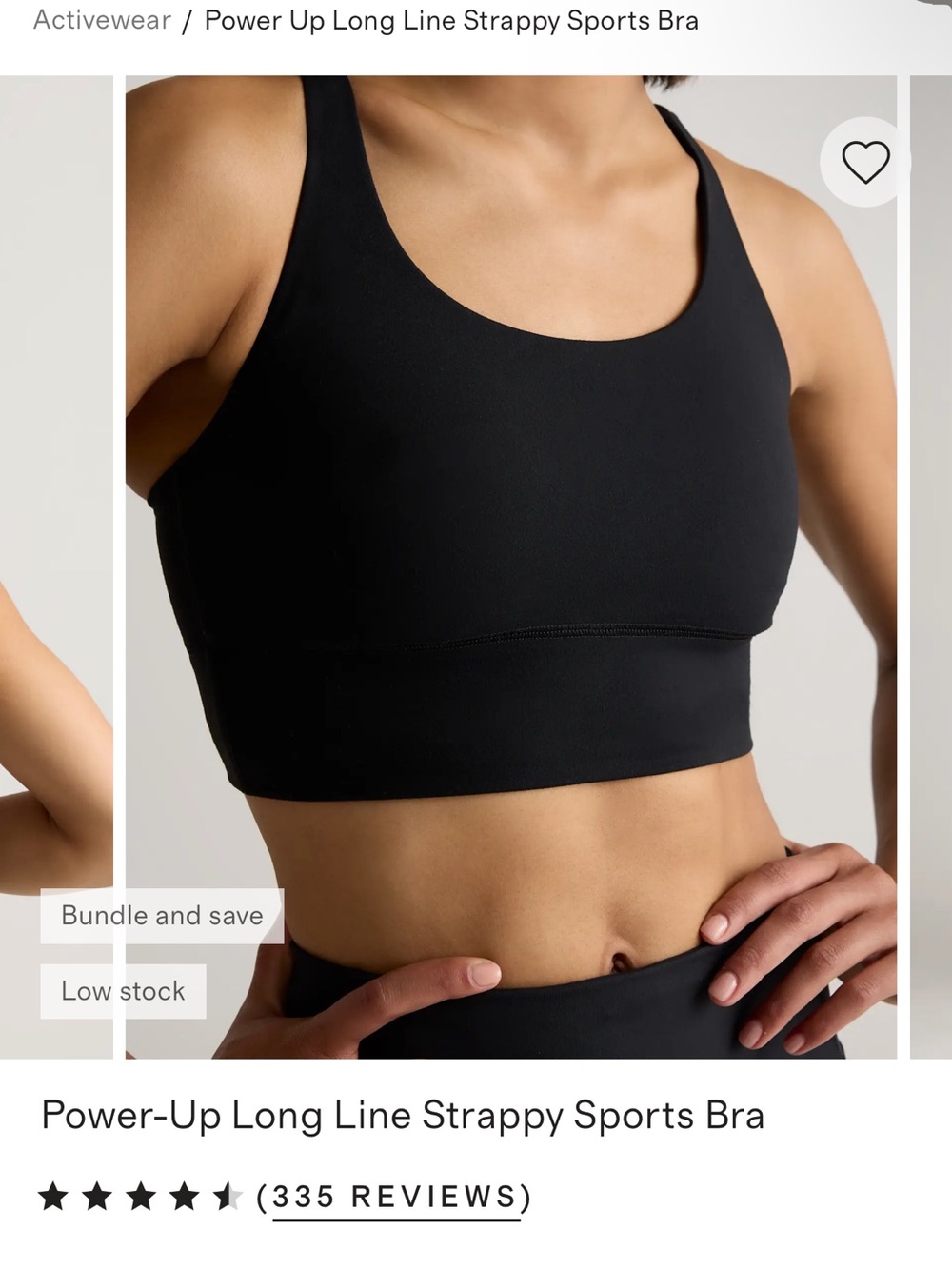 Quince Deep Navy Power-Up Long Line Strappy Sports Bra - Picture 2 of 5